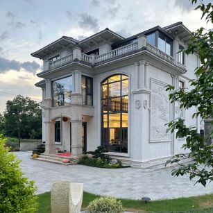 晋城 白麻花岗岩私人别墅干挂石材豪华定制