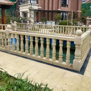 晋城黄金麻花岗岩石材栏杆，扶手，将军柱，花瓶柱