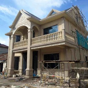 晋城 黄金麻花岗岩石材私人别墅雕花门楼柱阳台栏杆