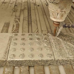 晋城 芝麻白花岗岩石材盲人石、盲道石、盲点石