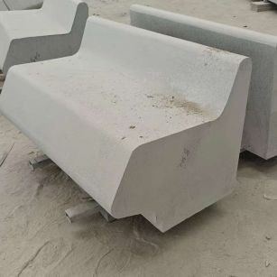 晋城 芝麻白花岗岩异形坐凳，石凳