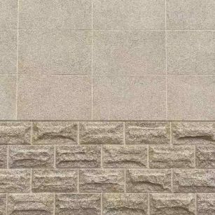 晋城 黄金麻自然面蘑菇石配荔枝面干挂