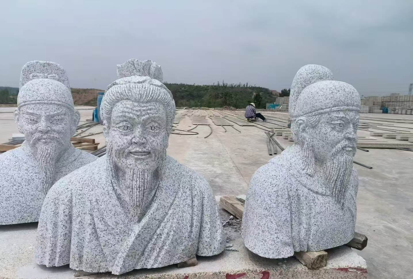 晋城 白麻花岗岩石材人物立体雕刻