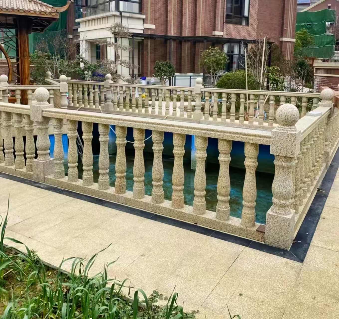 晋城黄金麻花岗岩石材栏杆，扶手，将军柱，花瓶柱