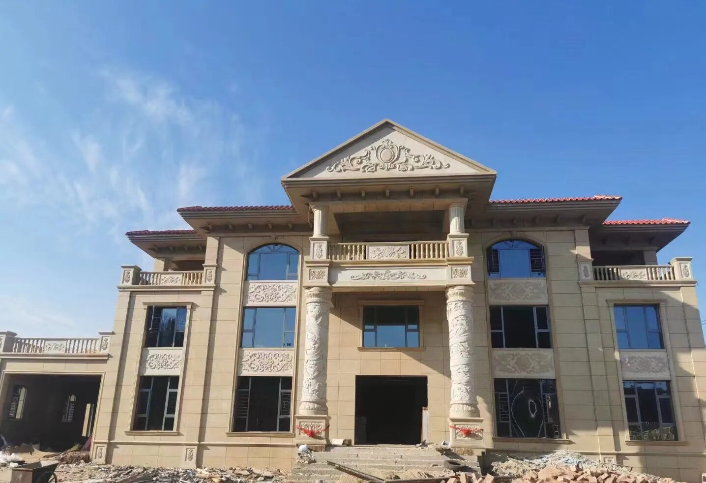 晋城 黄金麻花岗岩别墅外墙干挂